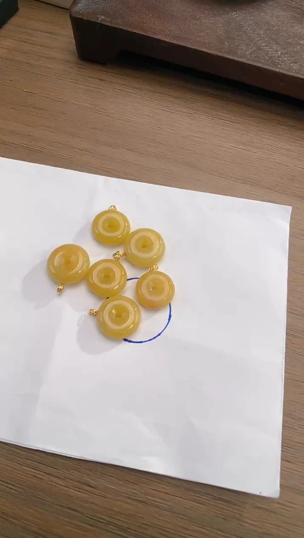 翡翠18K金镶嵌吊坠(不含链)平安扣 多样性发一