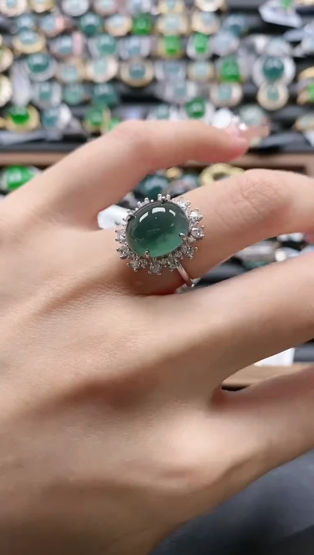 【闪购商品】翡翠戒指银S925镶嵌51511