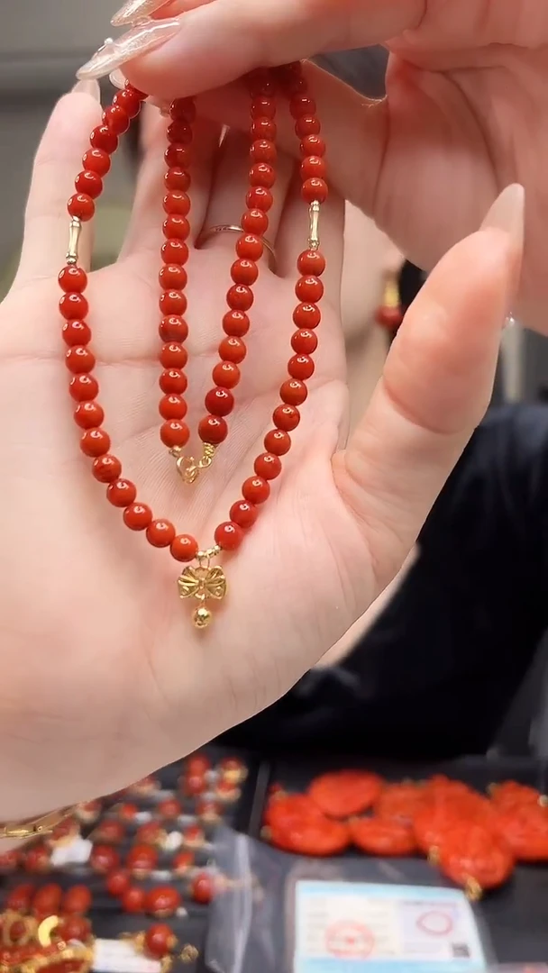 南红玛瑙项链未镶嵌45cm/18K金设计款
