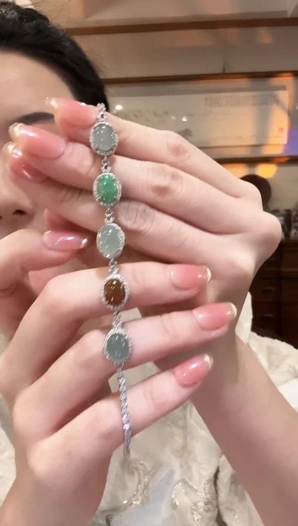 翡翠银S925镶嵌颈饰国风