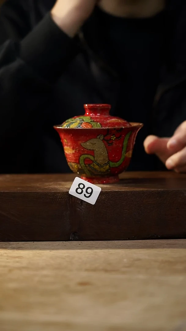 瓷片设计师手作！！！落单设计师福利！！九色鹿盖碗