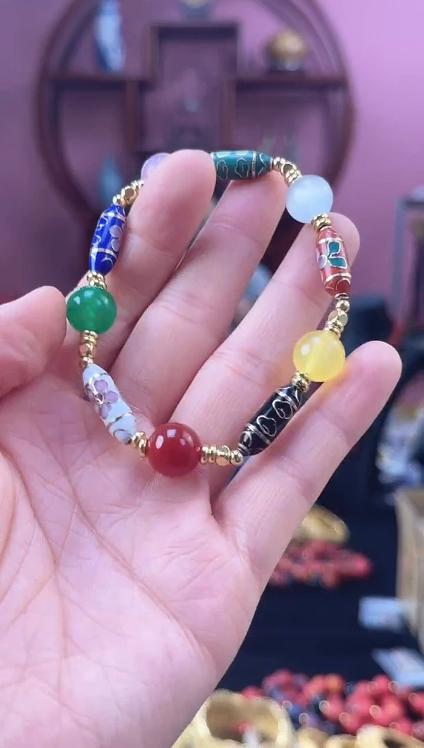 非遗 景泰蓝  竹节 手串 多宝