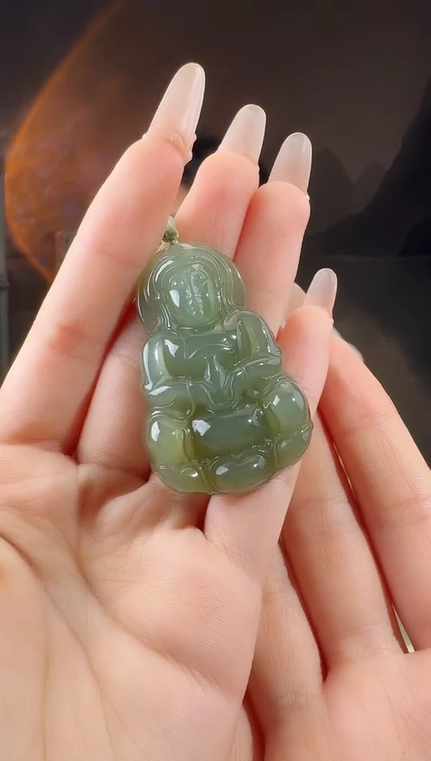 颈饰未镶嵌和田玉观音p