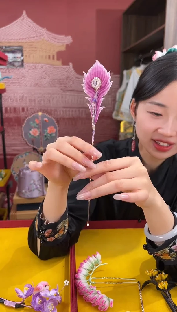 【闪购商品】刺绣非遗绒花（发饰）