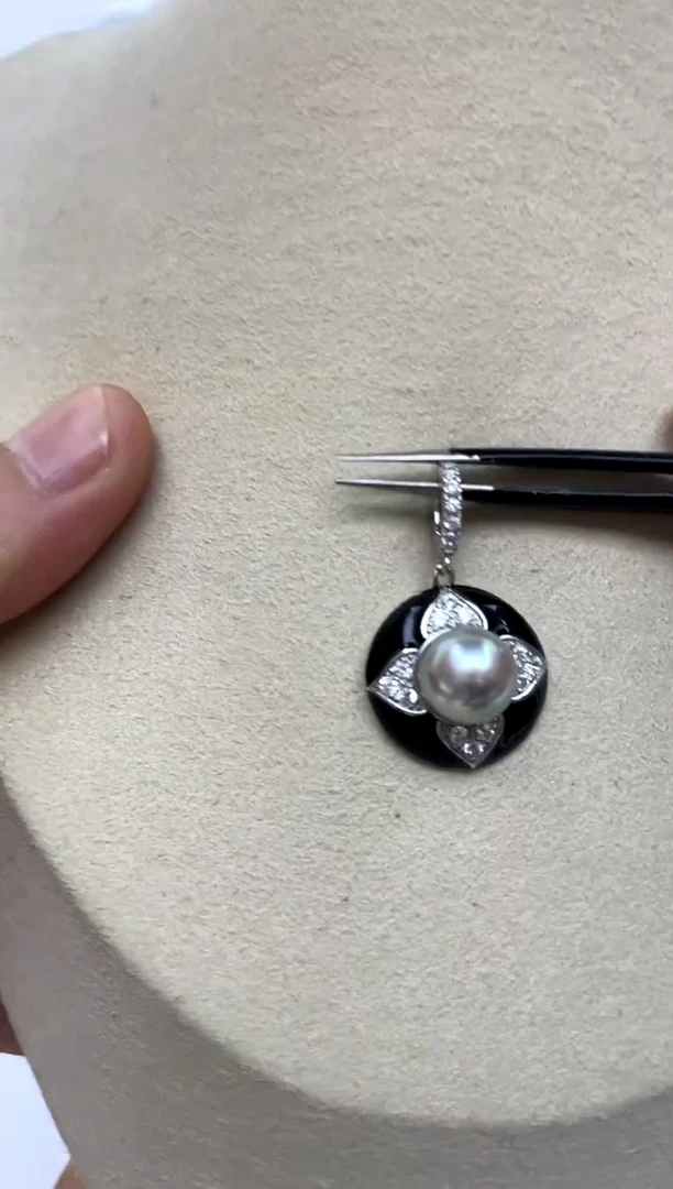 颈饰银S925镶嵌海水珍珠9-10