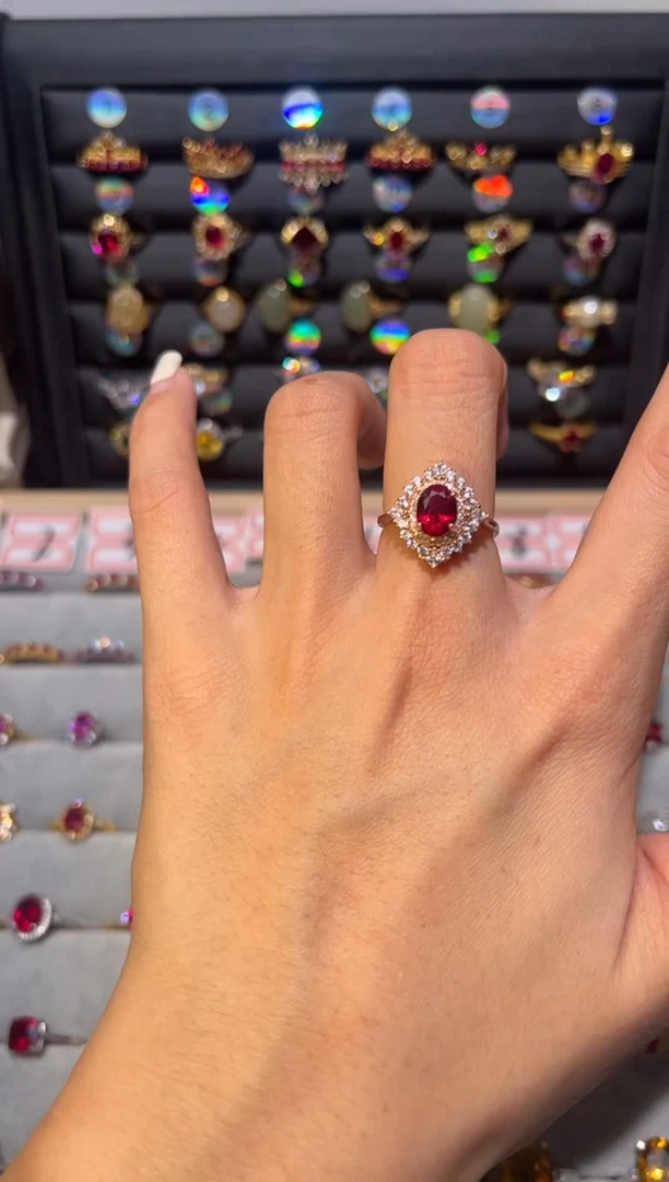 【闪购商品】红宝石戒指银S925镶嵌4643