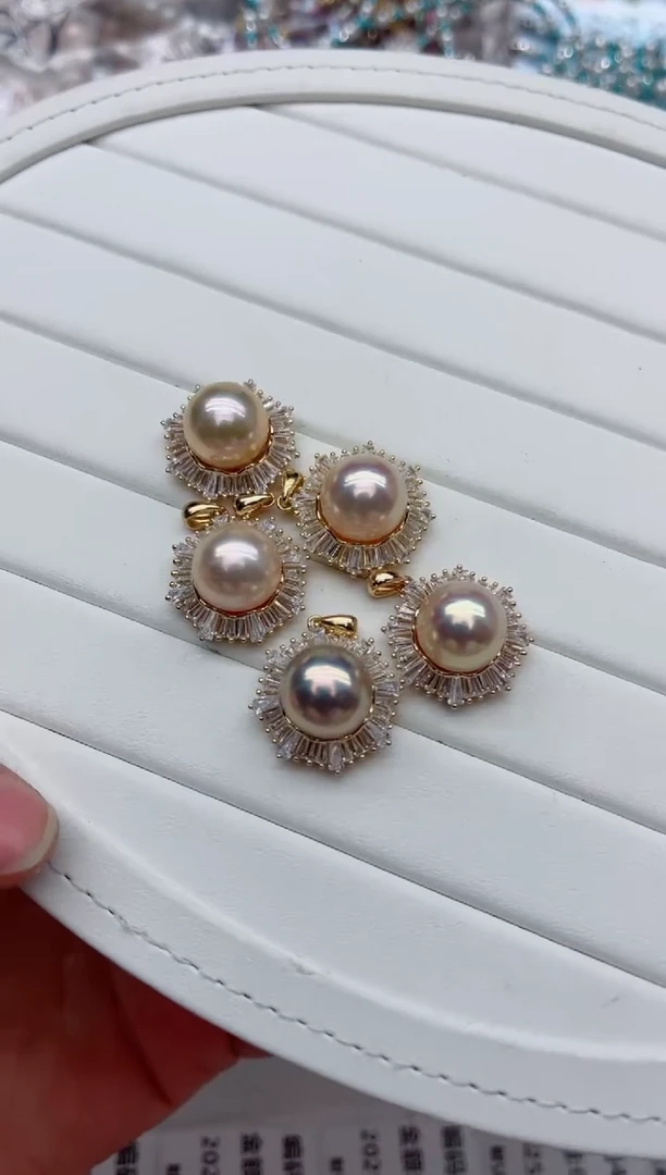 吊坠(不含链)银S925镶嵌淡水珍珠多样性发其一，非无暇