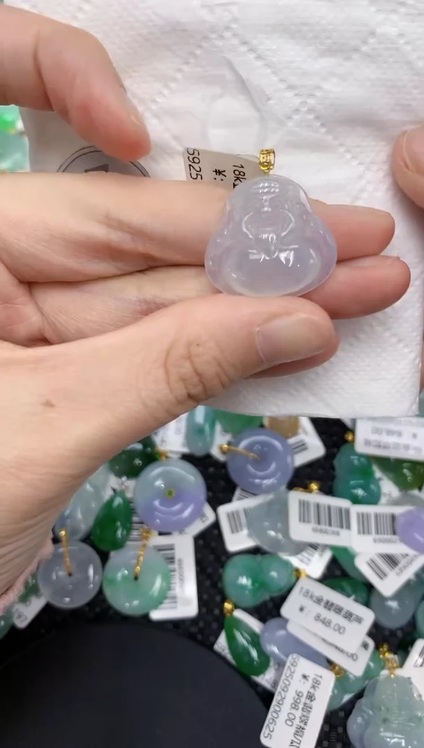 颈饰18K金镶嵌翡翠11111111