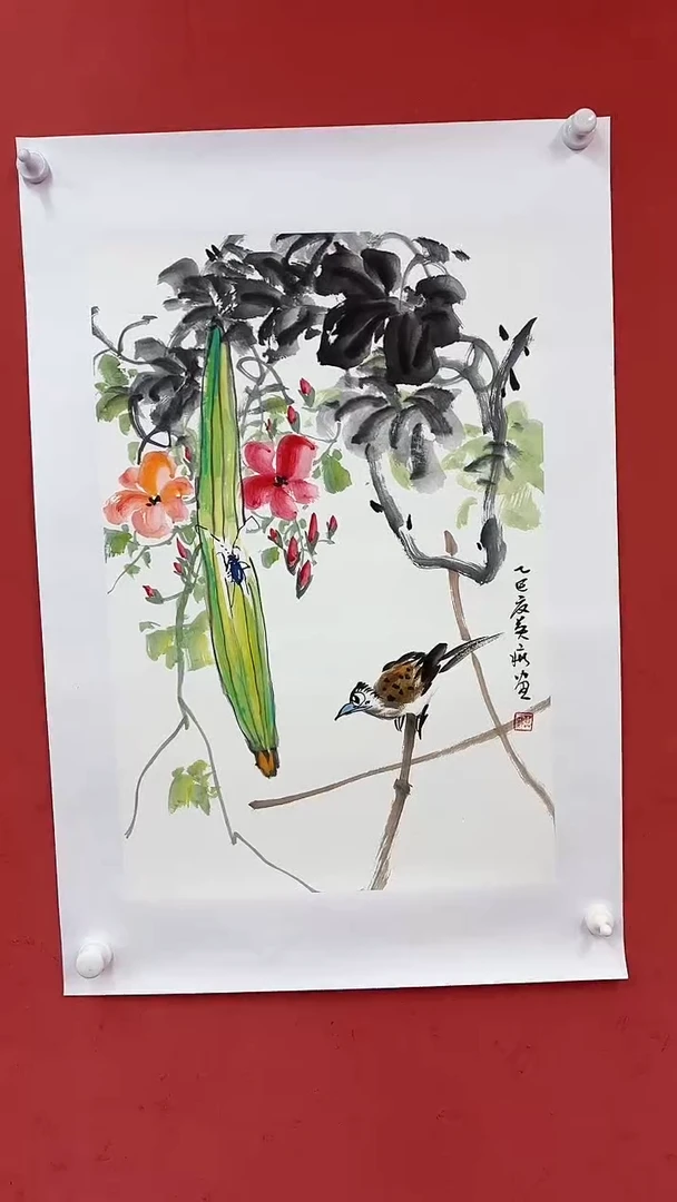 国画丝瓜