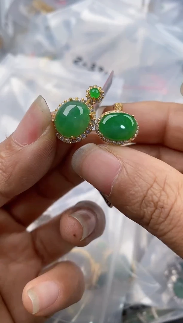 银S925镶嵌戒指翡翠10                 3