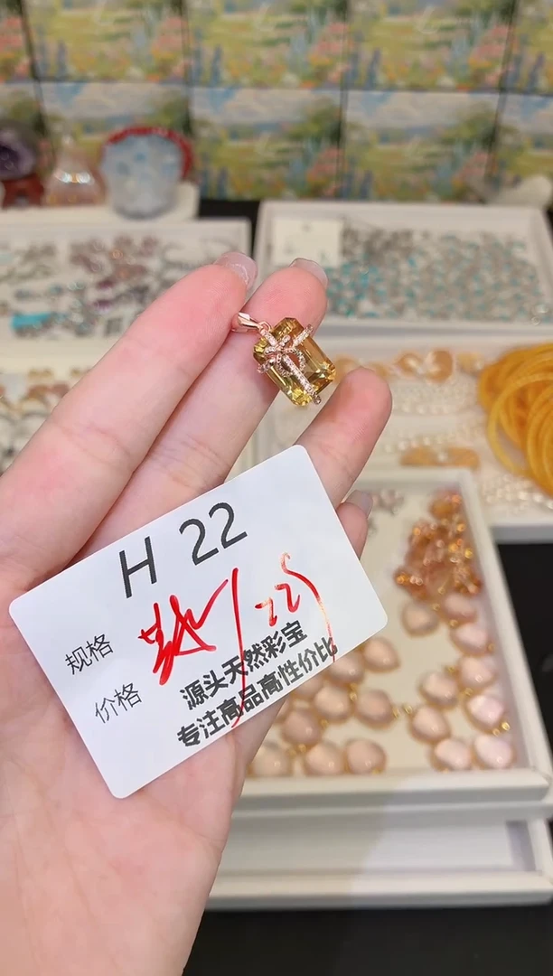 吊坠(不含链)银S925镶嵌水晶多样性发一H22