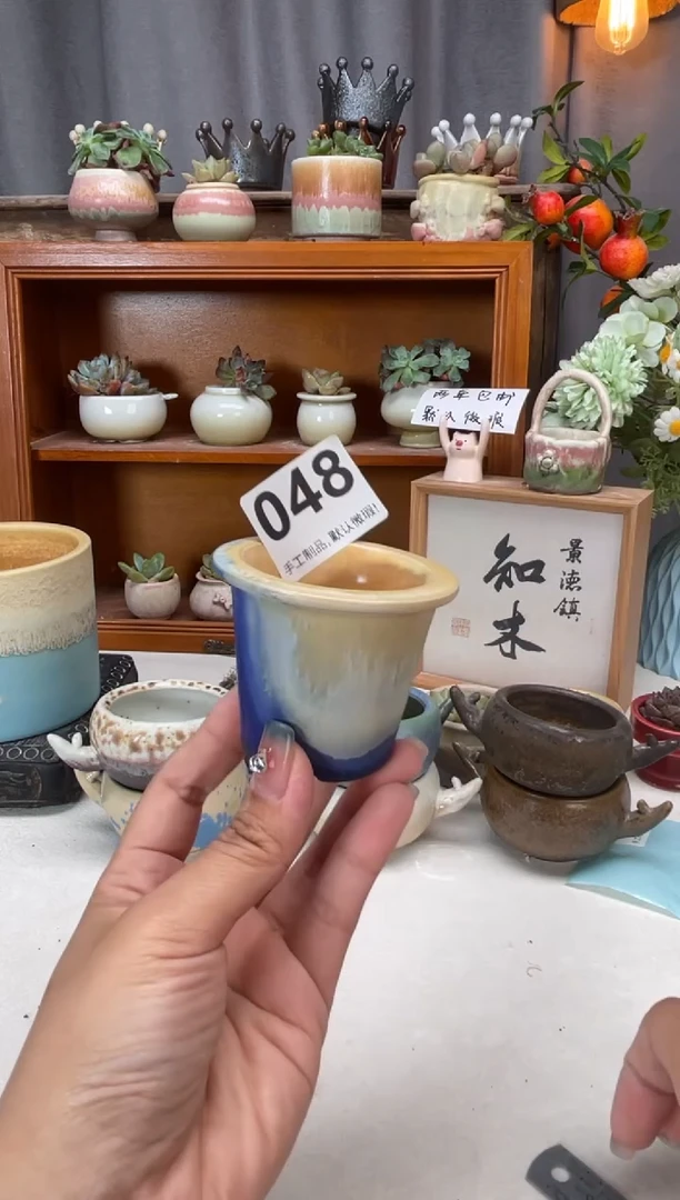 瓷片048知木小芳花盆编号
