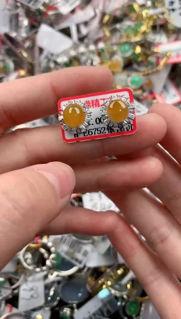 银S925镶嵌戒指翡翠222       4