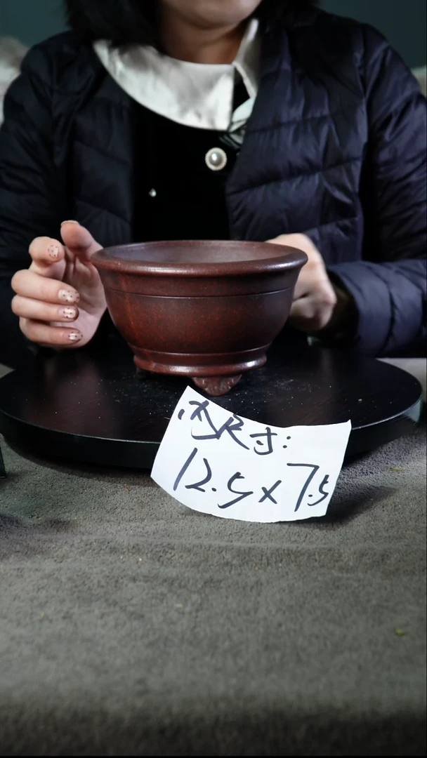 宜兴紫砂花盆小盆