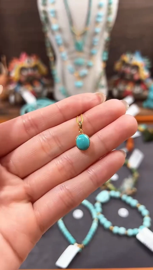 【闪购商品】绿松石提溜18K金镶嵌绿松石提溜