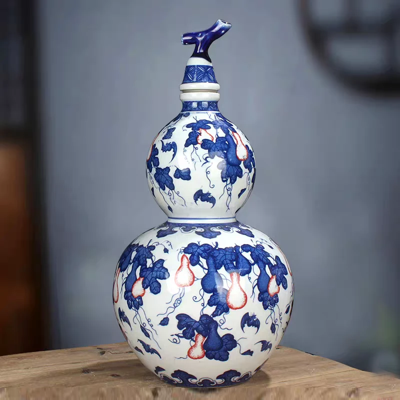 XD-DP-XD187-2斤青花丝瓜葫芦多功能壶2斤装/高26厘米宽12厘米