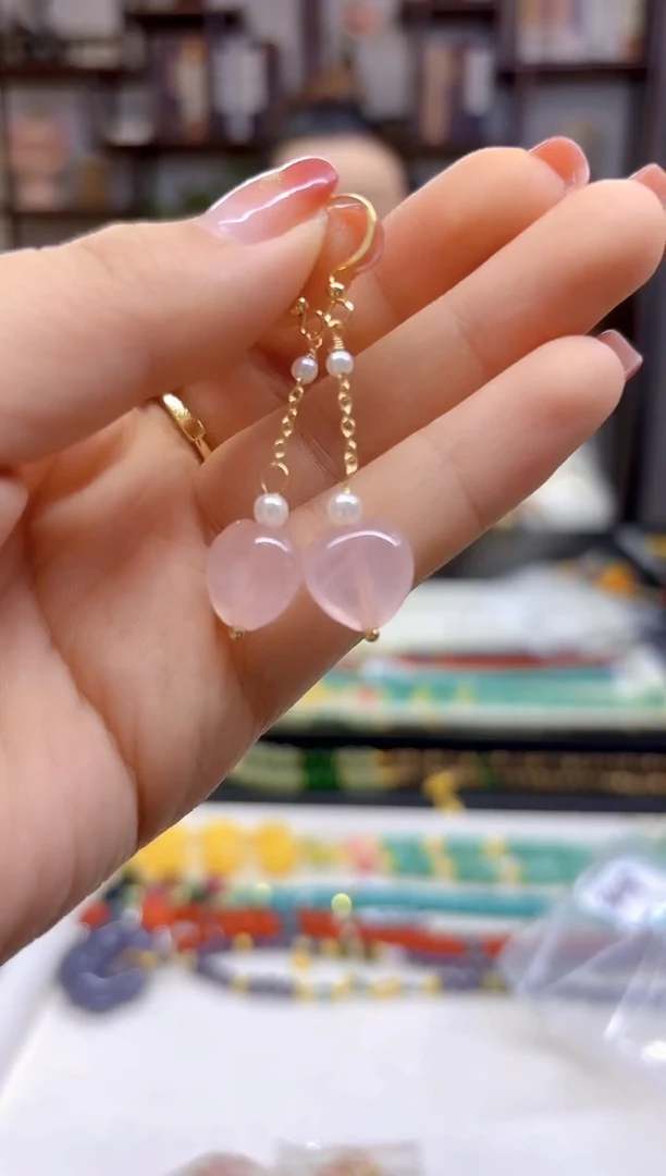 【闪购商品】水晶耳饰14K金镶嵌耳坠E669