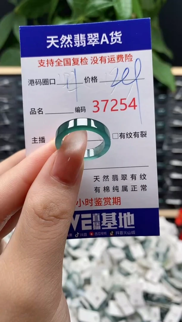 翡翠戒指未镶嵌天然翡翠戒圈7254