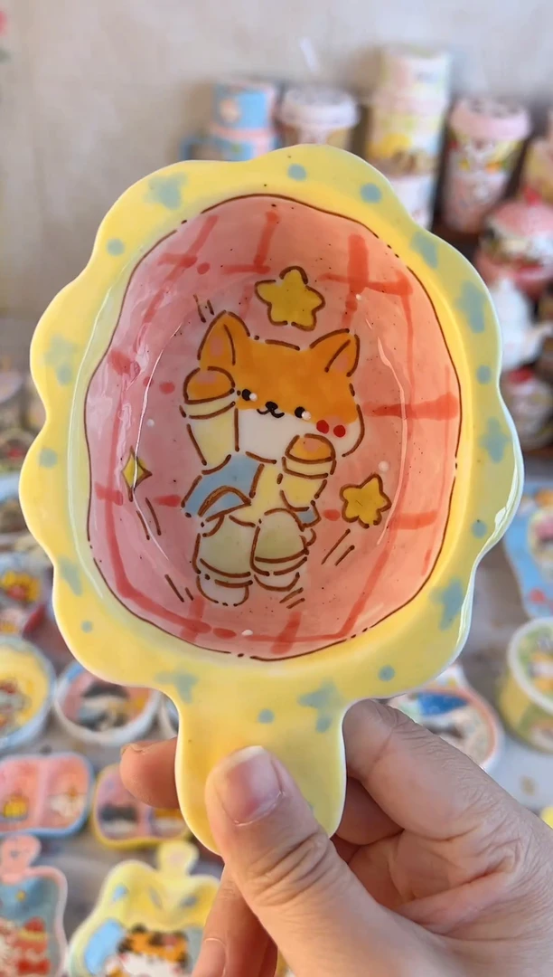 摆件陶景德镇陶瓷手绘微瑕