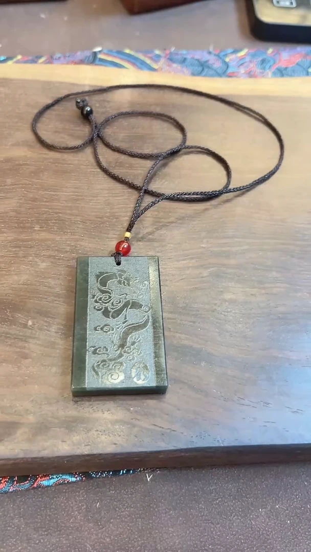 和田玉未镶嵌颈饰T019和田玉挂件龙凤