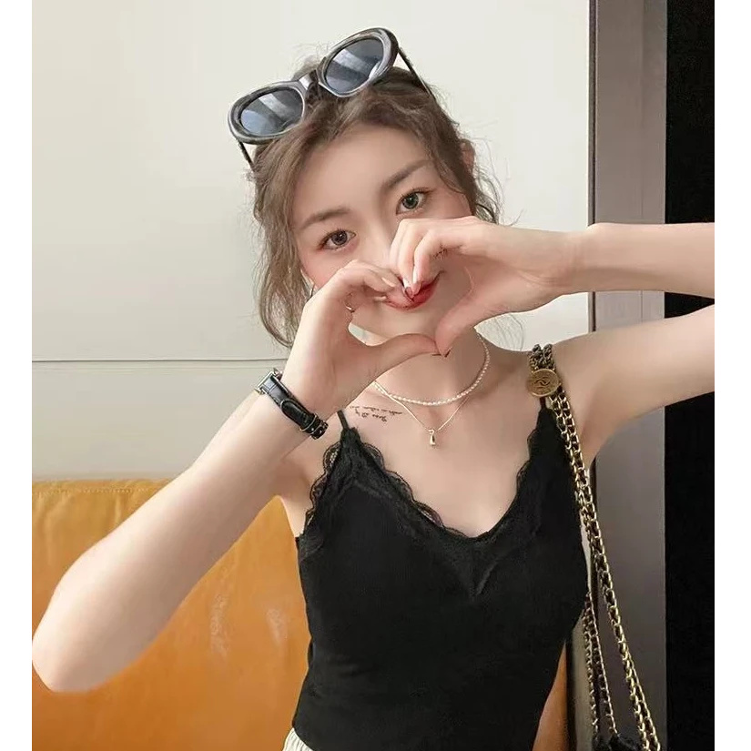 美背背心可外穿蕾丝一体2035