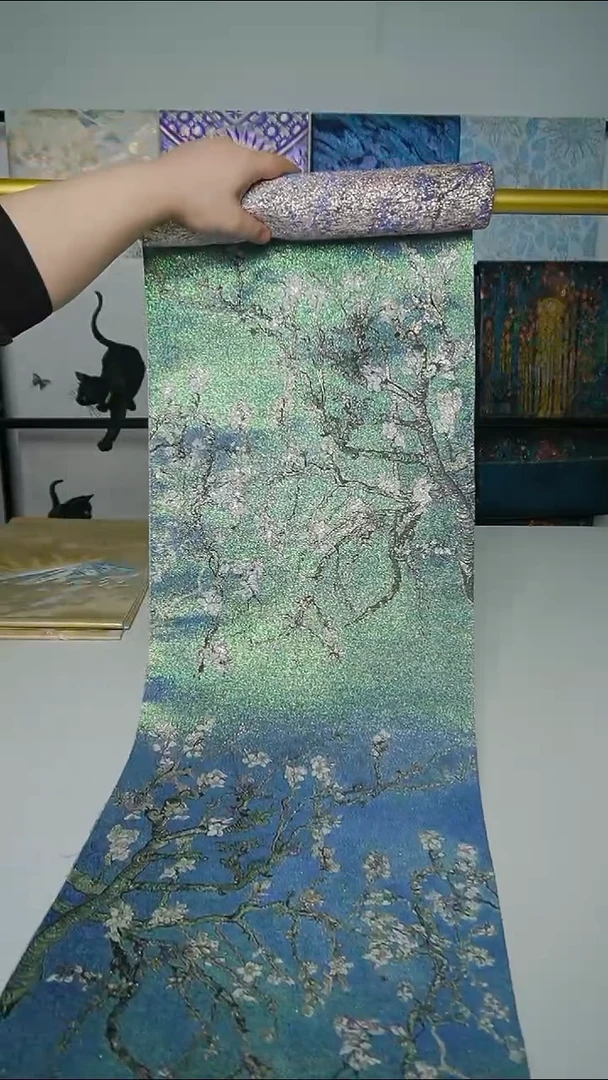 织绣织锦81彩金杏花（可散剪）