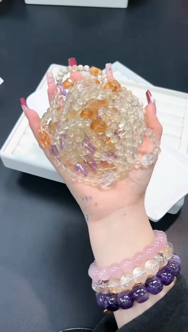 【闪购商品】水晶手串未镶嵌85o多样性发其一/1条默认微瑕