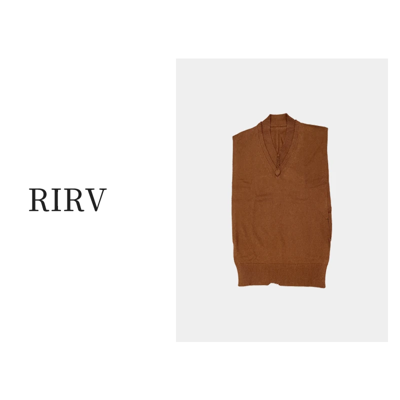 RIRV时髦-“枫叶摩卡”毛边背心