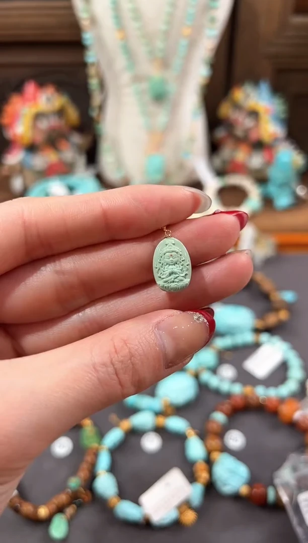 【闪购商品】绿松石提溜18K金镶嵌绿松石提溜