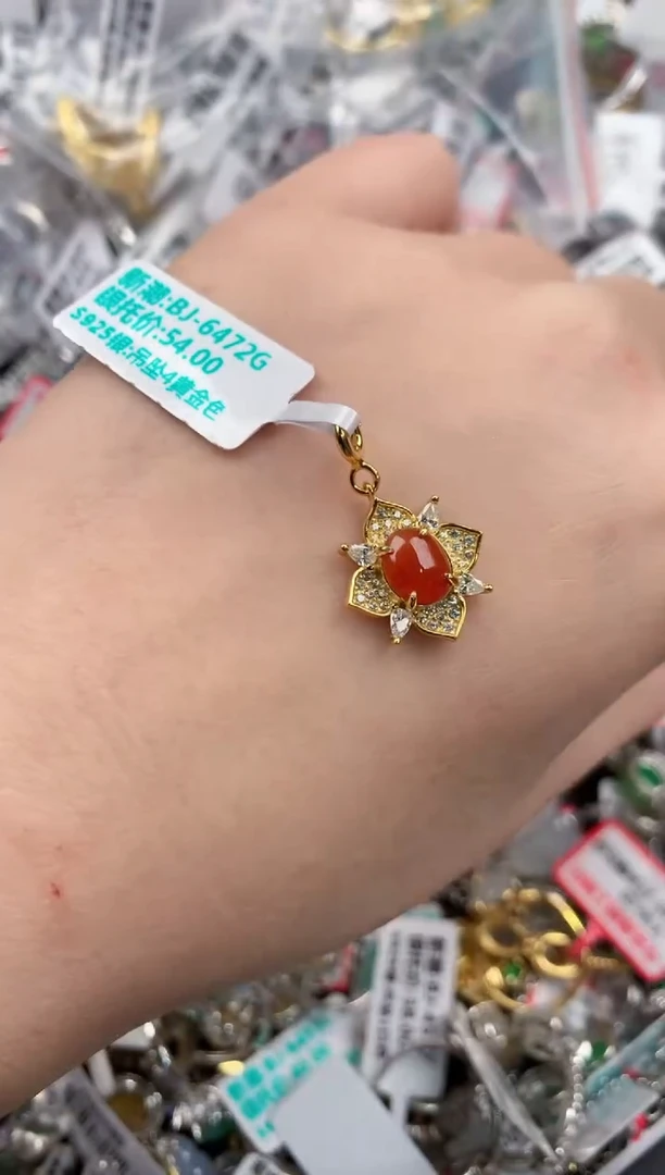银S925镶嵌戒指翡翠11            7
