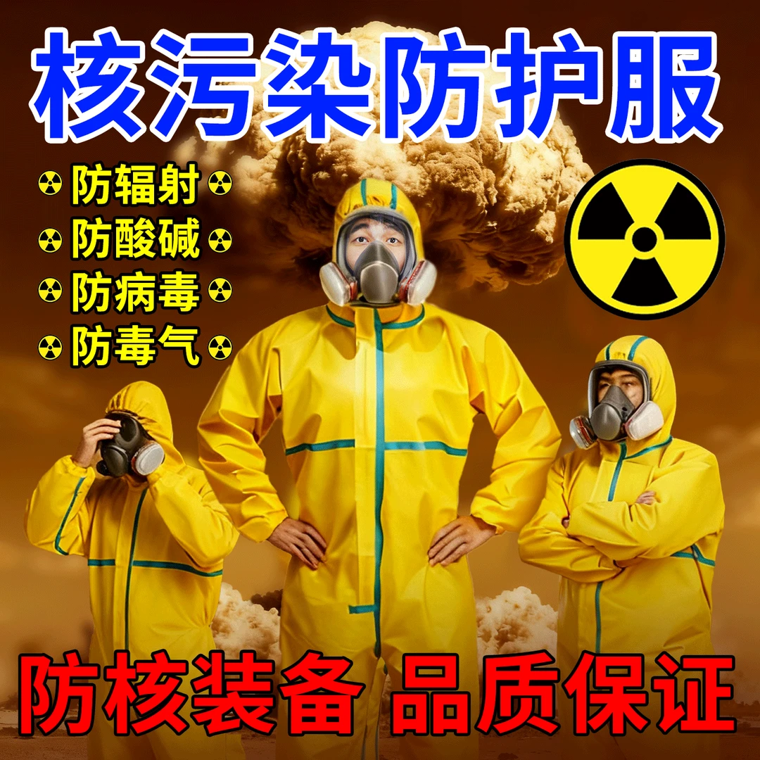 防化服生化服耐酸碱防护服防核辐射防毒面具装备化学品连体全身