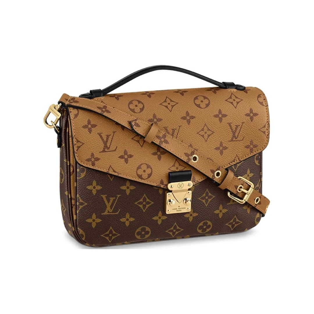 99新 LouisVuitton/路易威登 秀婷 LV老花拼色邮差包单肩斜跨包