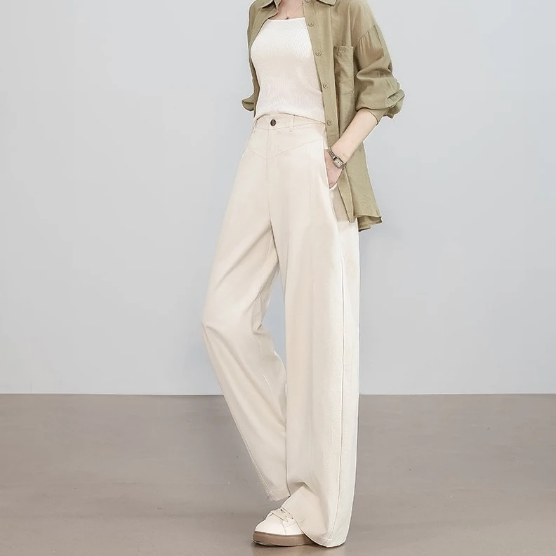 莱赛尔弯刀牛仔裤女春夏2025新款阔腿高腰宽松休闲直筒镰刀香蕉裤