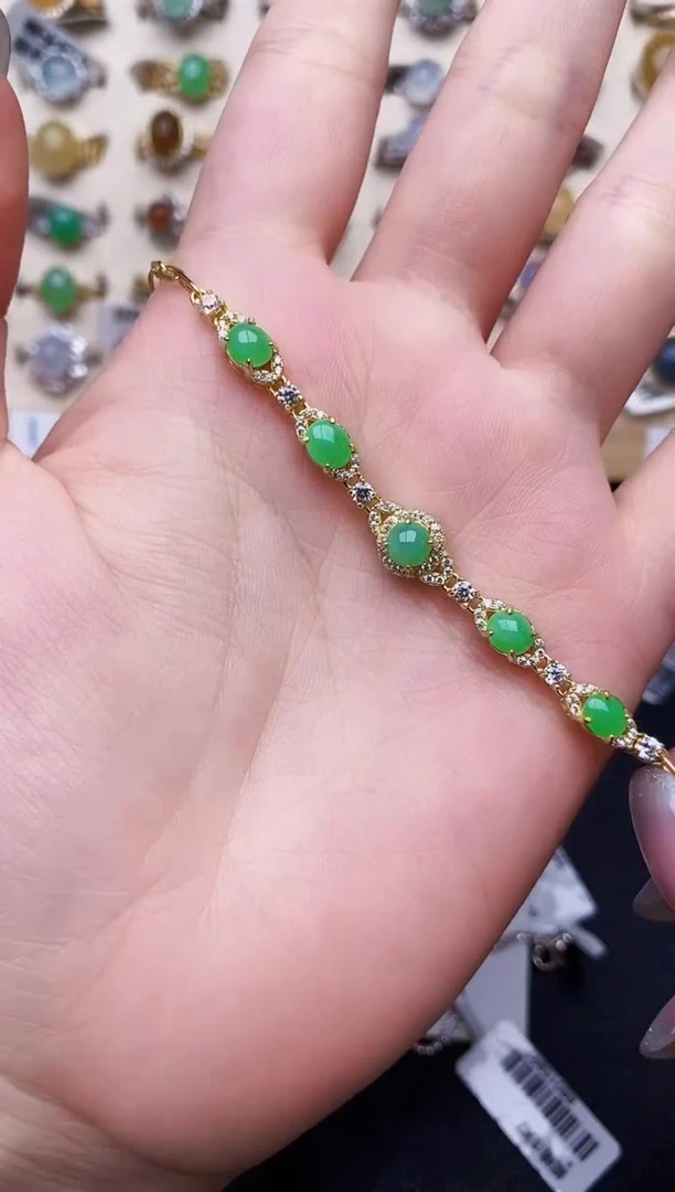 银S925镶嵌戒指翡翠0199