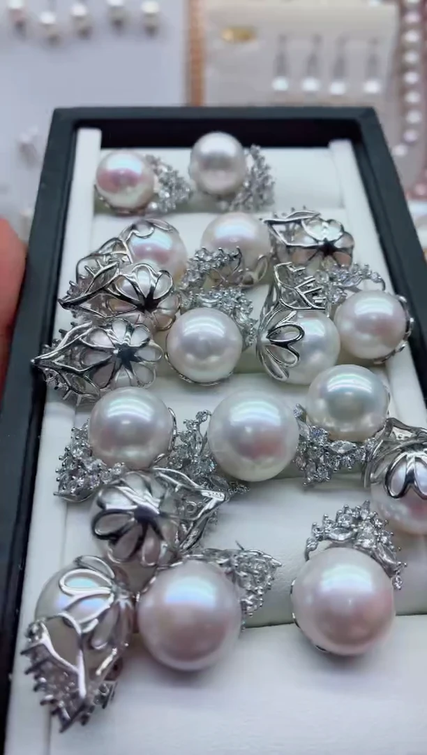 淡水珍珠银S925镶嵌吊坠(不含链)多样性发其一，非无暇