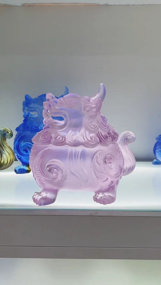 手工艺品琉璃古法琉璃大号狻猊香炉