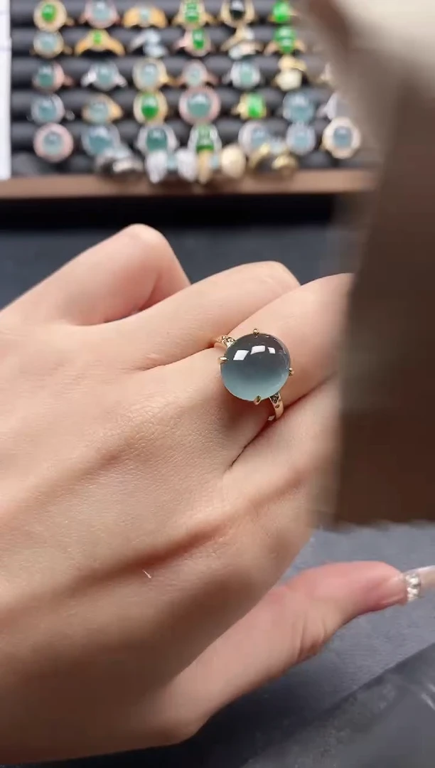 银S925镶嵌戒指翡翠51511