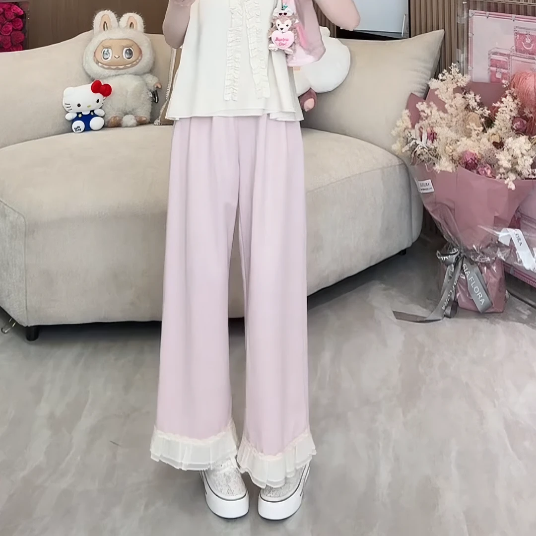2025夏季百搭显瘦高腰裤少女甜美气质直筒休闲九分裤女LK2504480