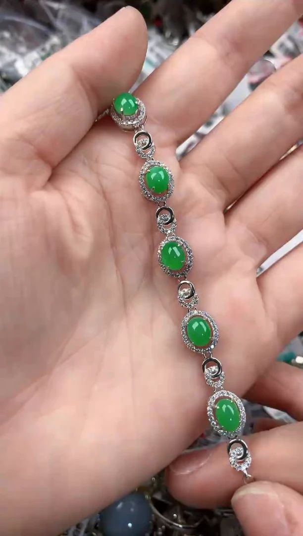 银S925镶嵌戒指翡翠888             2