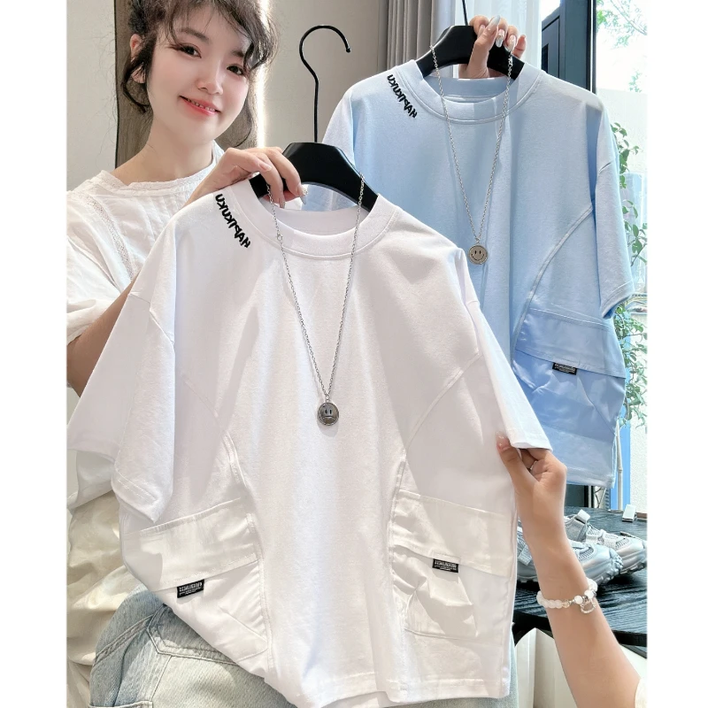 男童潮流夏季新款短袖2025儿童中大童宽松休闲帅气时尚百搭上衣