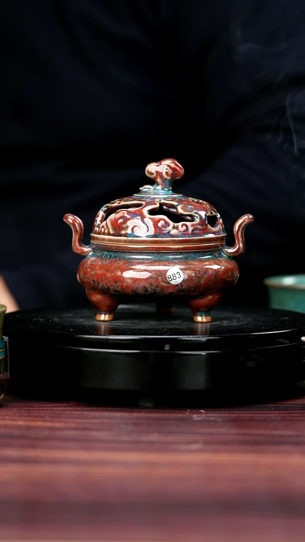 其他883#李盼龙一级品原矿钧瓷祥云香炉