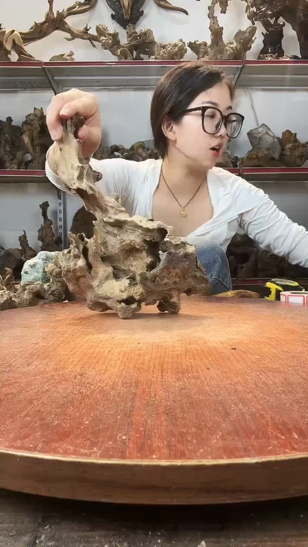 木竹*黄荆随型风化镂空底座摆件无漆无蜡