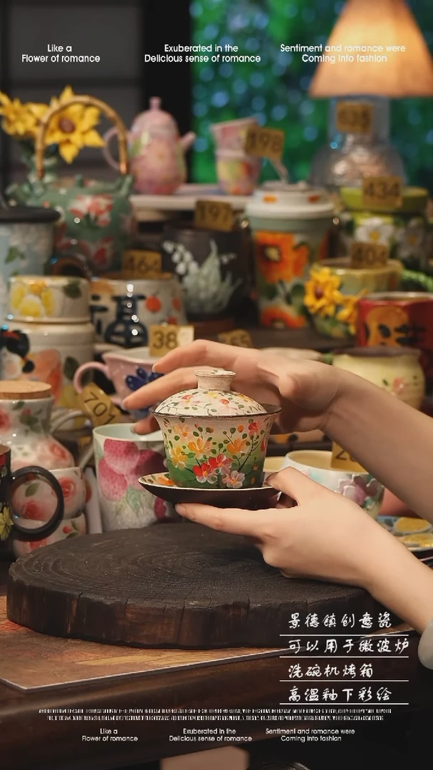 陶瓷景德镇高温釉下彩手工手绘款式