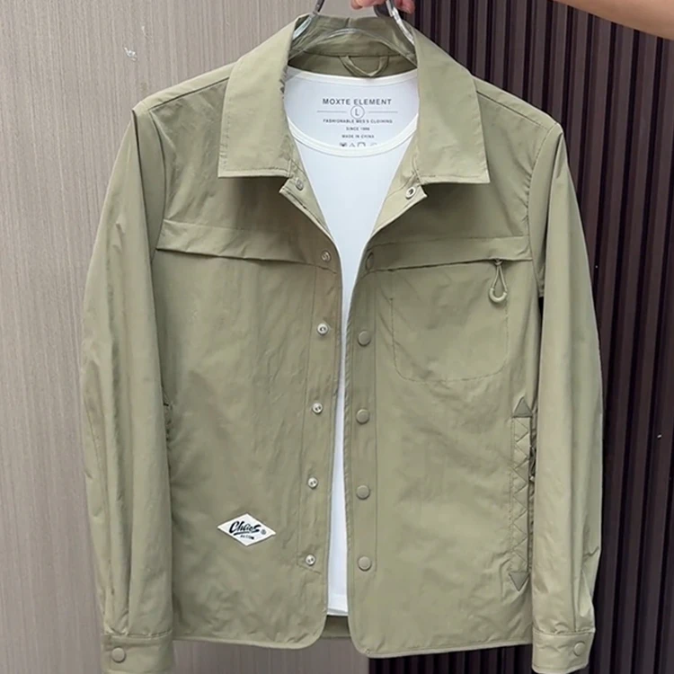 翻领夹克男款外套春季韩版简约修身上衣潮流帅气百搭休闲商务男装