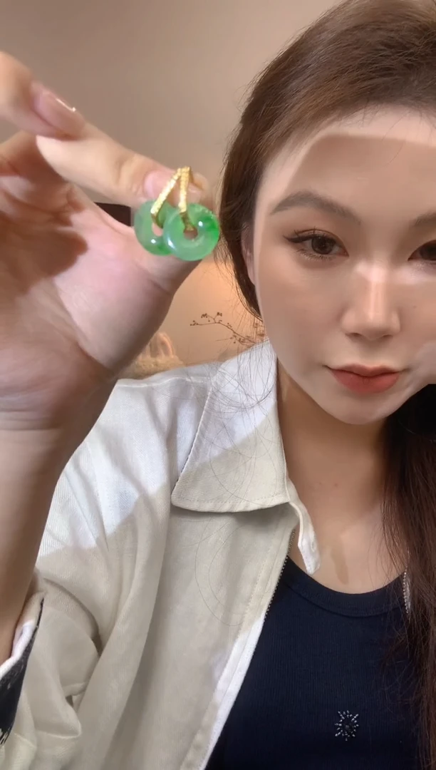 颈饰18K金镶嵌翡翠45-耳饰