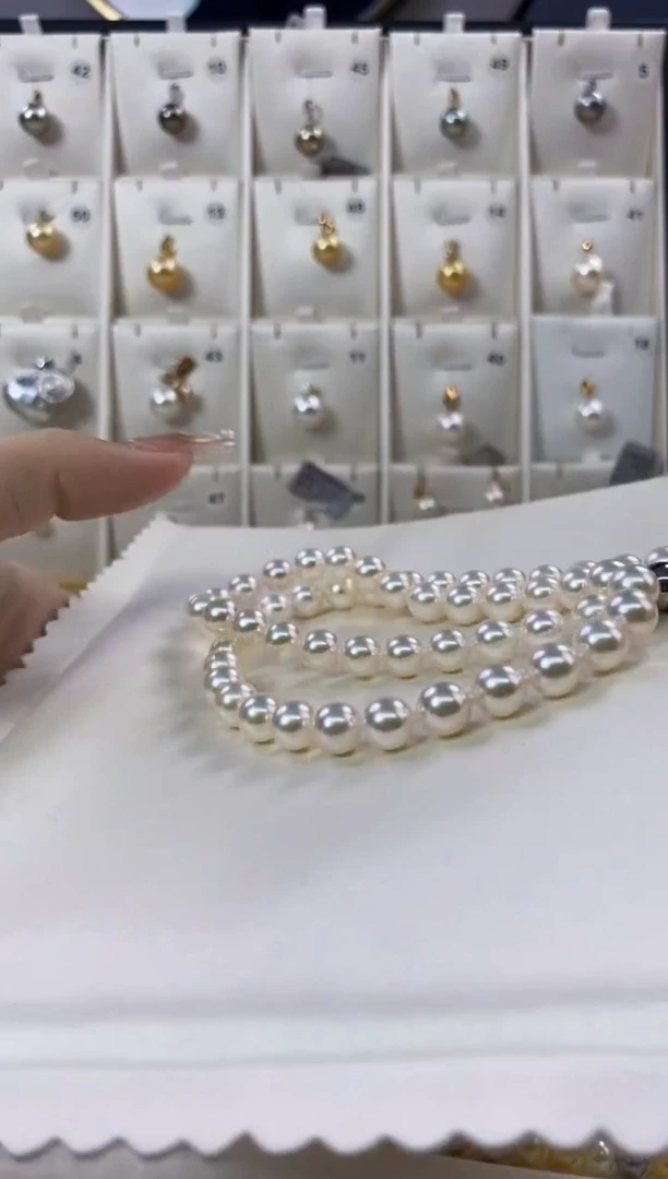 项链未镶嵌海水珍珠7.5-8akoya珍珠项链