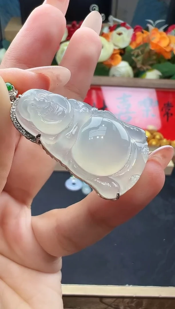 吊坠(不含链)18K金镶嵌翡翠勿拍