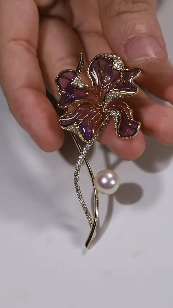 合金胸饰海水珍珠海水akoya珍珠设计款胸针