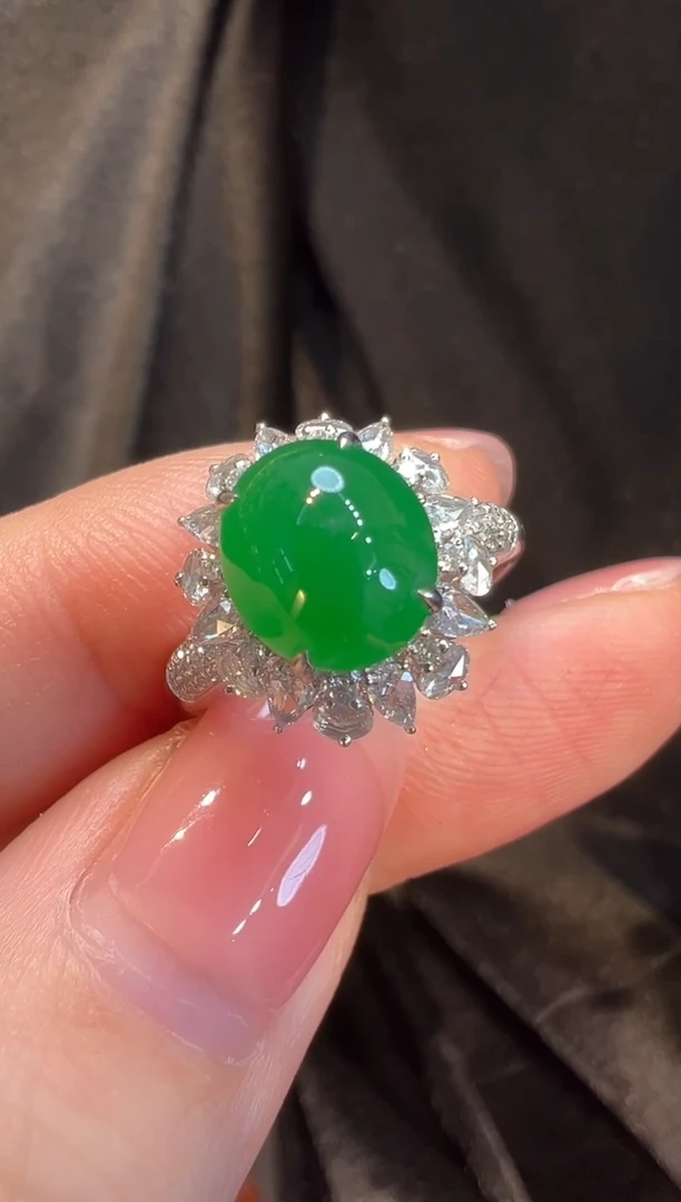 18K金镶嵌戒指翡翠L6