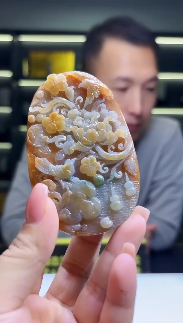 未镶嵌定制翡翠35/0925/C/花鸟